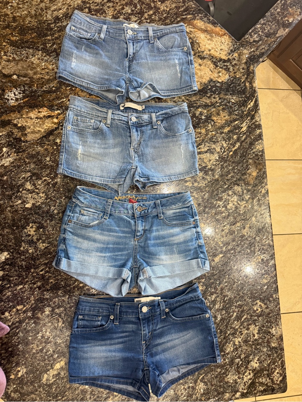 Levi’s & Arizona Jean Co. Denim Shorts Bundle – 4 Pairs – 2015 Y2K Style